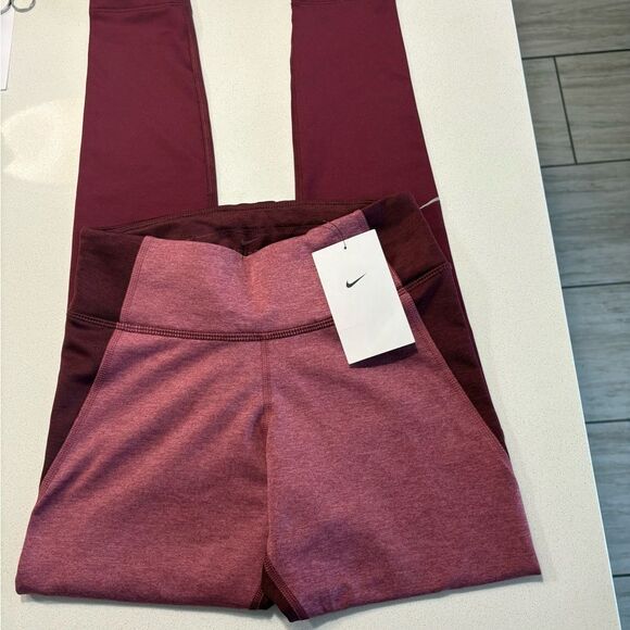 NWT Nike burgundy Dri Fit Leggings full length size XS - Picture 2 of 9